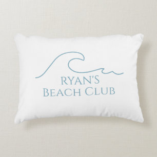 Beach Club Gestreepte Cabana Aangepaste Naam Accent Kussen