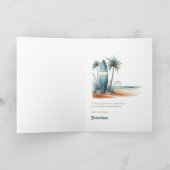 Beach Club Surfboard Tropische Verjaardag Kaart (Binnen)