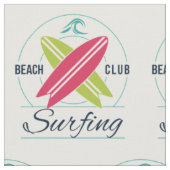 Beach Club Surfing custom fabric Stof (Close Up)