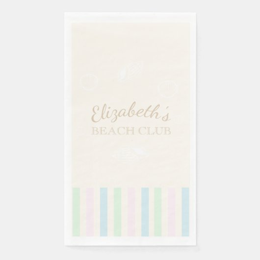 Beach Club Verjaardag servetten (Voorkant)