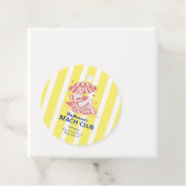 Beach Club Yellow Cabana Stripe Verjaardagsfeest Bedankjes Labels (In situ)