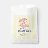 Beach Club Yellow Cabana Stripe Verjaardagsfeest Bedankzakje (Voorkant)