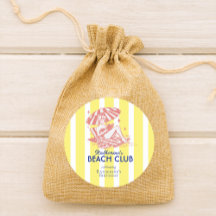 Beach Club Yellow Cabana Stripe Verjaardagsfeest