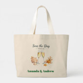 Beach coast Elegant Wedding Guest Favor keepsake  Grote Tote Bag (Achterkant)