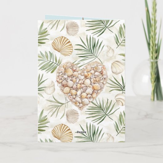 Beach Coast Ocean Boat Anchor Birthday Kaart (Achterkant)