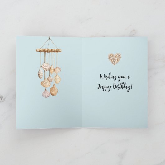 Beach Coast Ocean Sea Shells Birthday Kaart (Binnen)