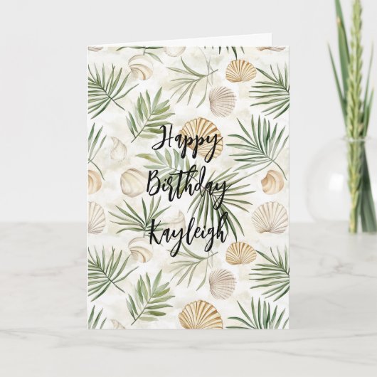 Beach Coast Ocean Sea Shells Birthday Kaart (Voorkant)