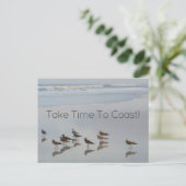Beach Coast Quote Vogels Fotografie Typografie Briefkaart (Staand voorkant)