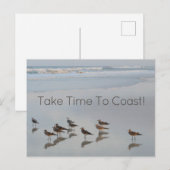 Beach Coast Quote Vogels Fotografie Typografie Briefkaart (Voorkant / Achterkant)