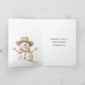 Beach Coast Snowman Kerstmis Kaart (Binnen)