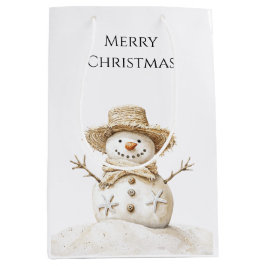 Beach Coast Snowman Kerstmis Medium Cadeauzakje