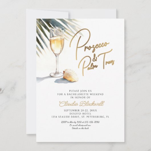 Beach Coast Tropical Bachelorette Weekend Kaart (Voorkant)