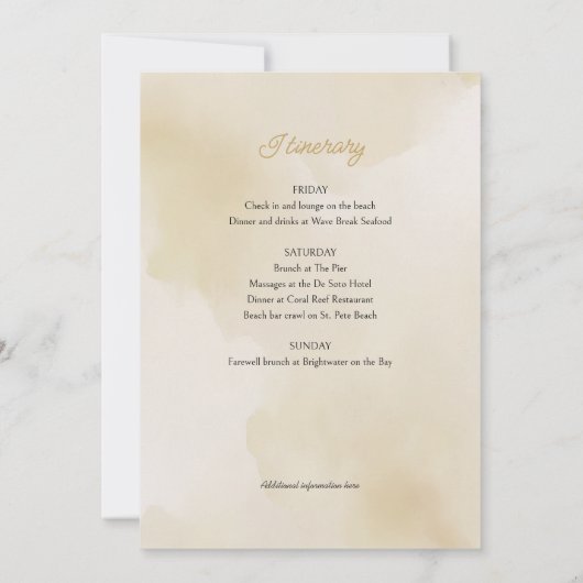 Beach Coast Tropical Bachelorette Weekend Kaart (Achterkant)