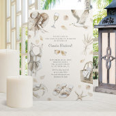 Beach Coast Tropical Bachelorette Weekend Kaart