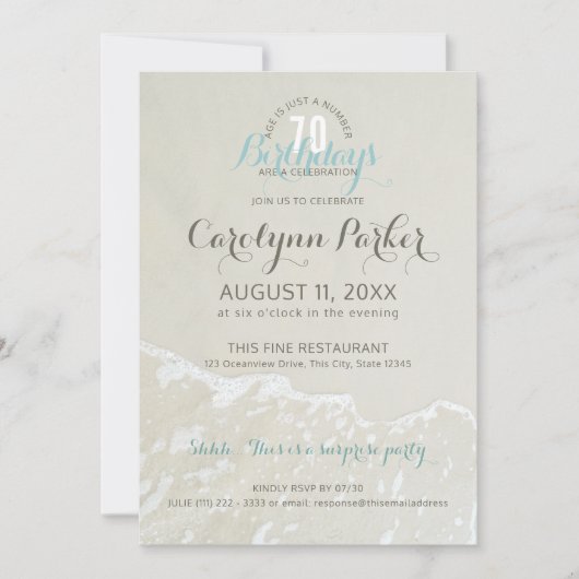 Beach Coastal 70ste verjaardag Kaart (Voorkant)