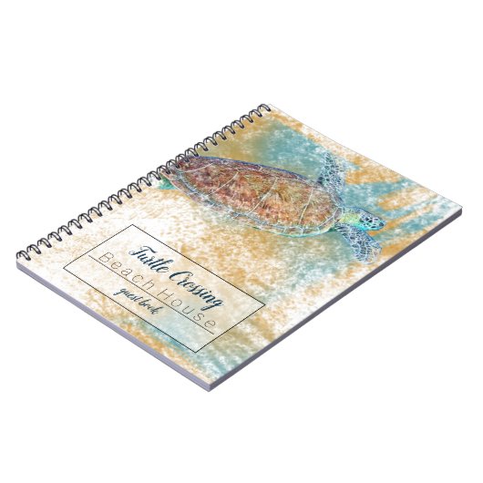 Beach Coastal Art met Zee Turtle Notitieboek (Linkerzijde)