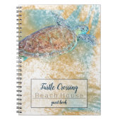 Beach Coastal Art met Zee Turtle Notitieboek (Voorkant)
