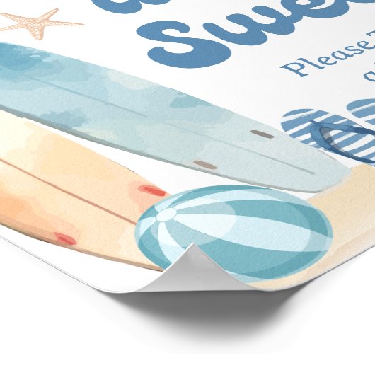 Beach Coastal Baby shower Baby's zijn Sweet Favori Poster (Hoek)