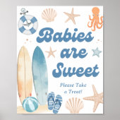 Beach Coastal Baby shower Baby's zijn Sweet Favori Poster (Voorkant)