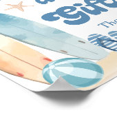 Beach Coastal Baby shower Boeken en geschenken Poster (Hoek)