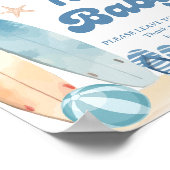 Beach Coastal Baby shower Boeken voor Baby Poster (Hoek)