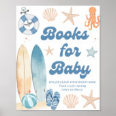 Beach Coastal Baby shower Boeken voor Baby Poster (Voorkant)