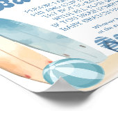 Beach Coastal Baby shower Zeg niet Baby Game Poster (Hoek)