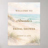 Beach coastal Bridal Shower welcome Poster (Voorkant)