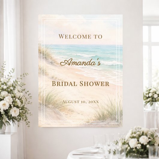 Beach coastal Bridal Shower welcome Poster