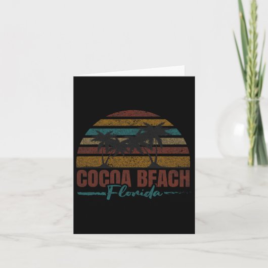 Beach Coastal City Vakantie Souvenir Cocoa Beach Kaart (Voorkant)