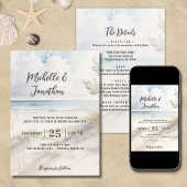 Beach Coastal Destination All in One Wedding Kaart