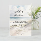 Beach Coastal Destination All in One Wedding Kaart (Staand voorkant)