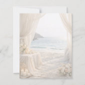 Beach coastal elegant romantic wedding invitation (Achterkant)