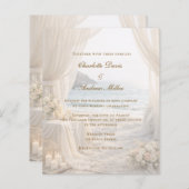 Beach coastal elegant romantic wedding invitation (Voorkant / Achterkant)