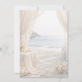 Beach coastal elegant wedding kaart (Achterkant)