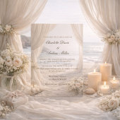 Beach coastal elegant wedding kaart