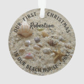 Beach Coastal First Kerstmis Nieuw startpunt Ornament (achterkant)