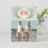 Beach Coastal kerstfeestdag fotokaart Kaart (Staand voorkant)