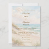 Beach coastal luxury wedding kaart (Voorkant)
