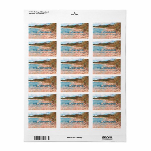 Beach Coastal Michigan Shoreline Aangepast label (Full Sheet)