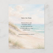 Beach coastal modern wedding budget Save the Date Flyer (Achterkant)