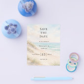 Beach coastal modern wedding budget Save the Date Flyer (Enkel)