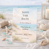 Beach coastal modern wedding save the date