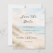 Beach coastal modern wedding Save the Date card (Voorkant)