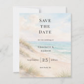 Beach coastal modern wedding Save the Date card (Voorkant)