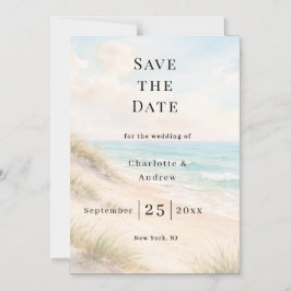 Beach coastal modern wedding Save the Date magnet Magnetische Uitnodiging
