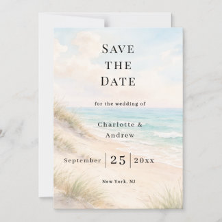 Beach coastal modern wedding Save the Date magnet Magnetische Uitnodiging