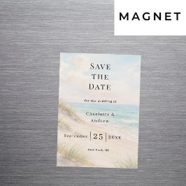 Beach coastal modern wedding Save the Date magnet Magnetische Uitnodiging