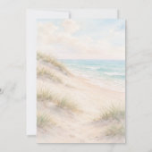 Beach coastal monogrammed wedding kaart (Achterkant)