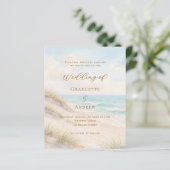 Beach coastal ocean wedding invitation (Staand voorkant)